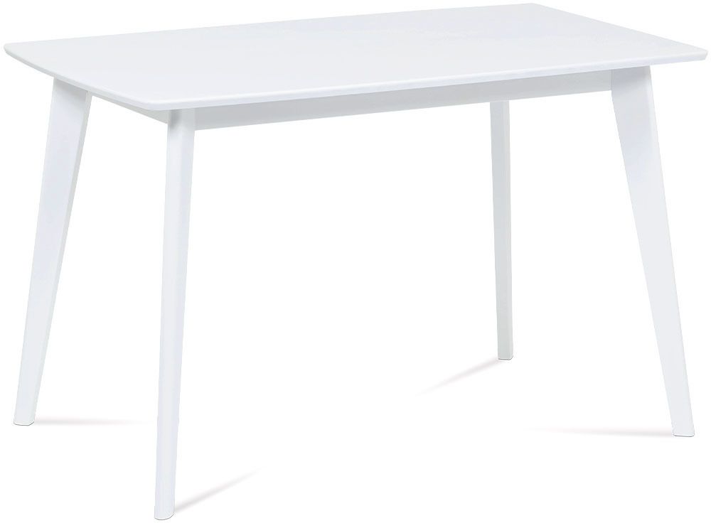 Autronic Jedálenský stôl 120x75x75 cm, masív kaučukovník. biely matný lak AUT-008 WT